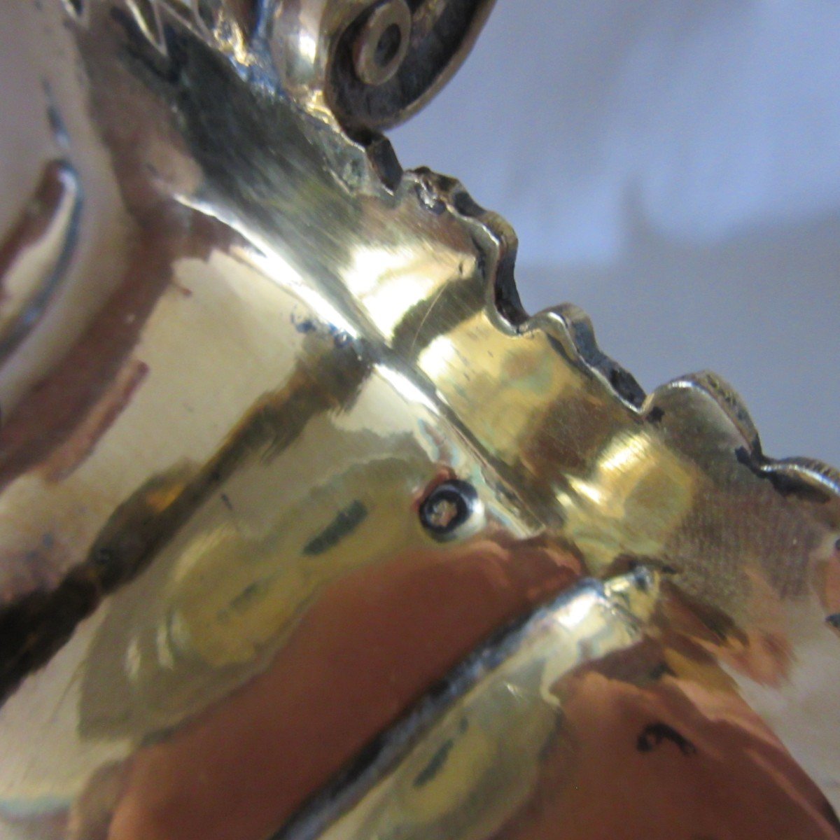 Drageoir Or Sugar Bowl In Vermilion Silver Ep.19th-photo-2