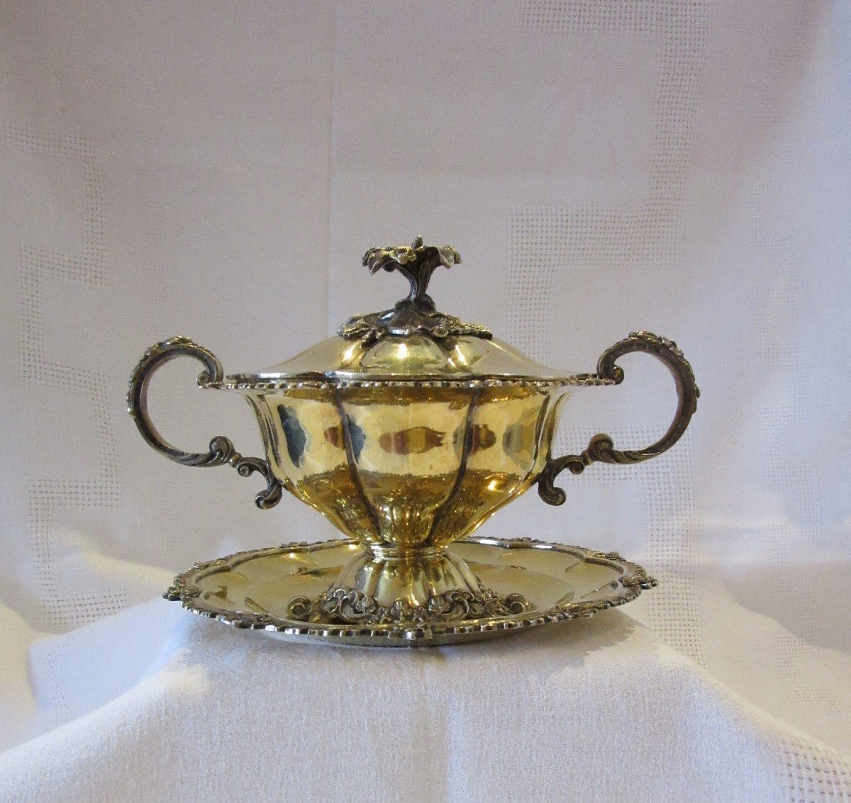 Drageoir Or Sugar Bowl In Vermilion Silver Ep.19th