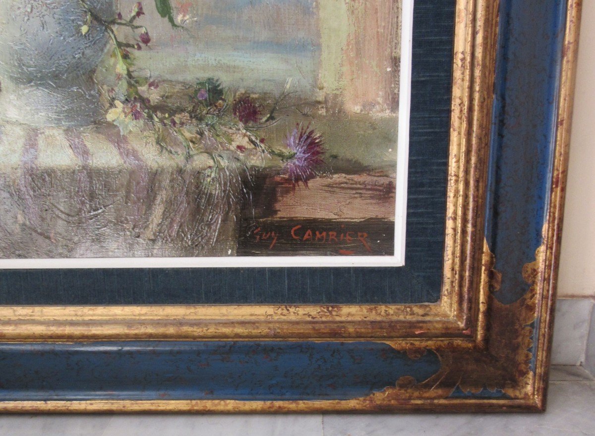 "Nature morte" Huile sur toile  signée Guy Cambier (1923-2008)-photo-2