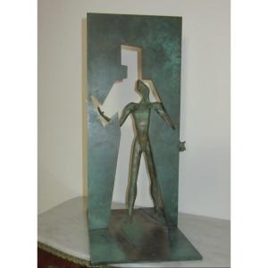 Sculpture En Bronze "personnage -silhouette" Igor Ustinov 