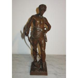 Bronze Sculpture "belluaire" Signed E. Marioton 19th