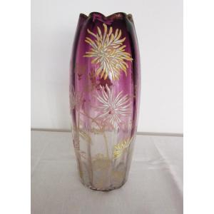 Legras Enamelled Glass Vase