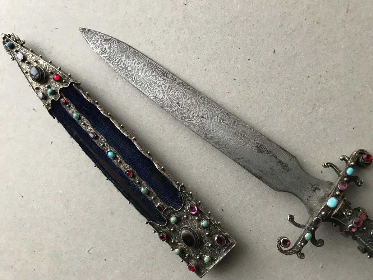 Silver Dagger With Semi Precious Stones-photo-3