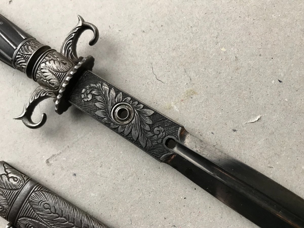 Corsican Stiletto Knife From Chatellerault In Hand Engraved Iron-photo-4