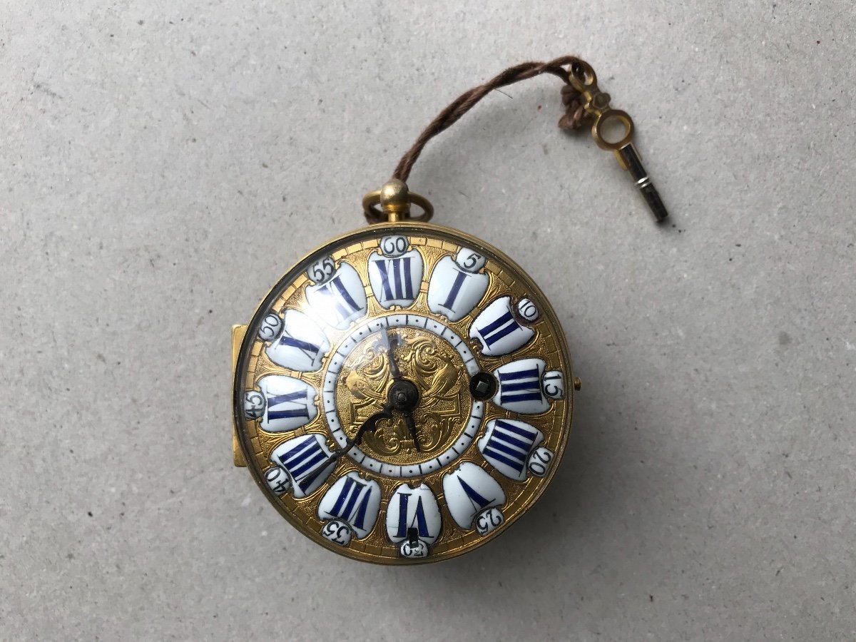 Engraved And Gilded Louis XIV Onion Watch-photo-3