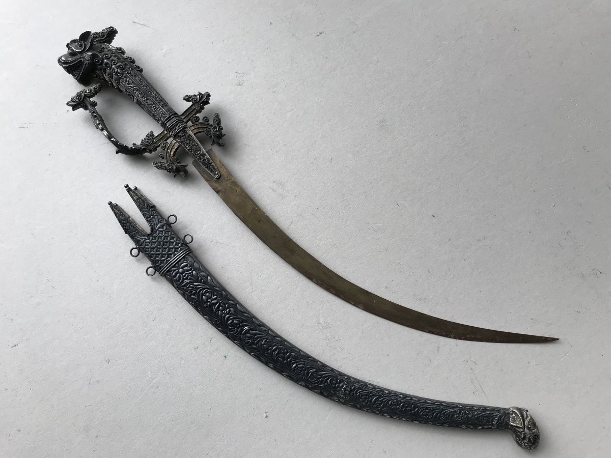 Silver Ceylonese Kastane Dagger-photo-3