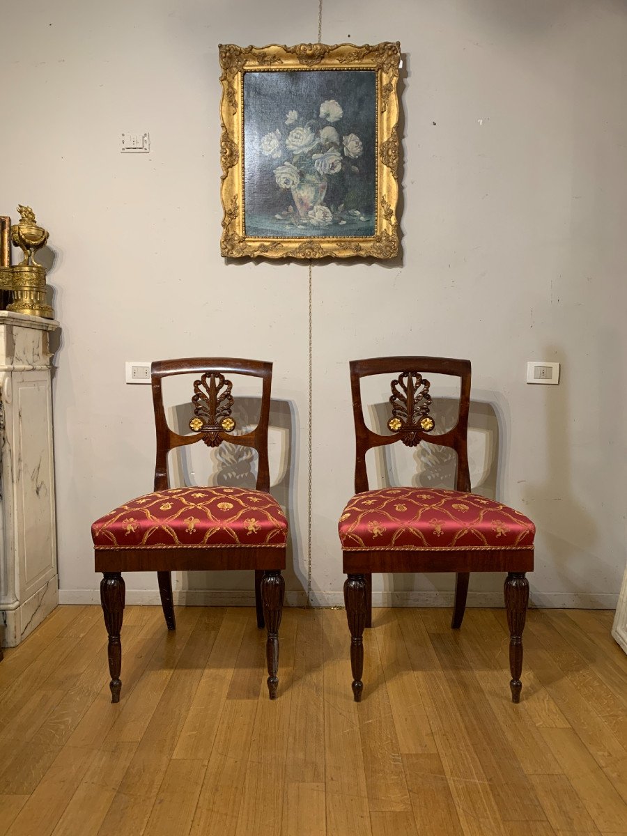 Mid 19th Century Set Of Eight Empire Chairs -photo-6