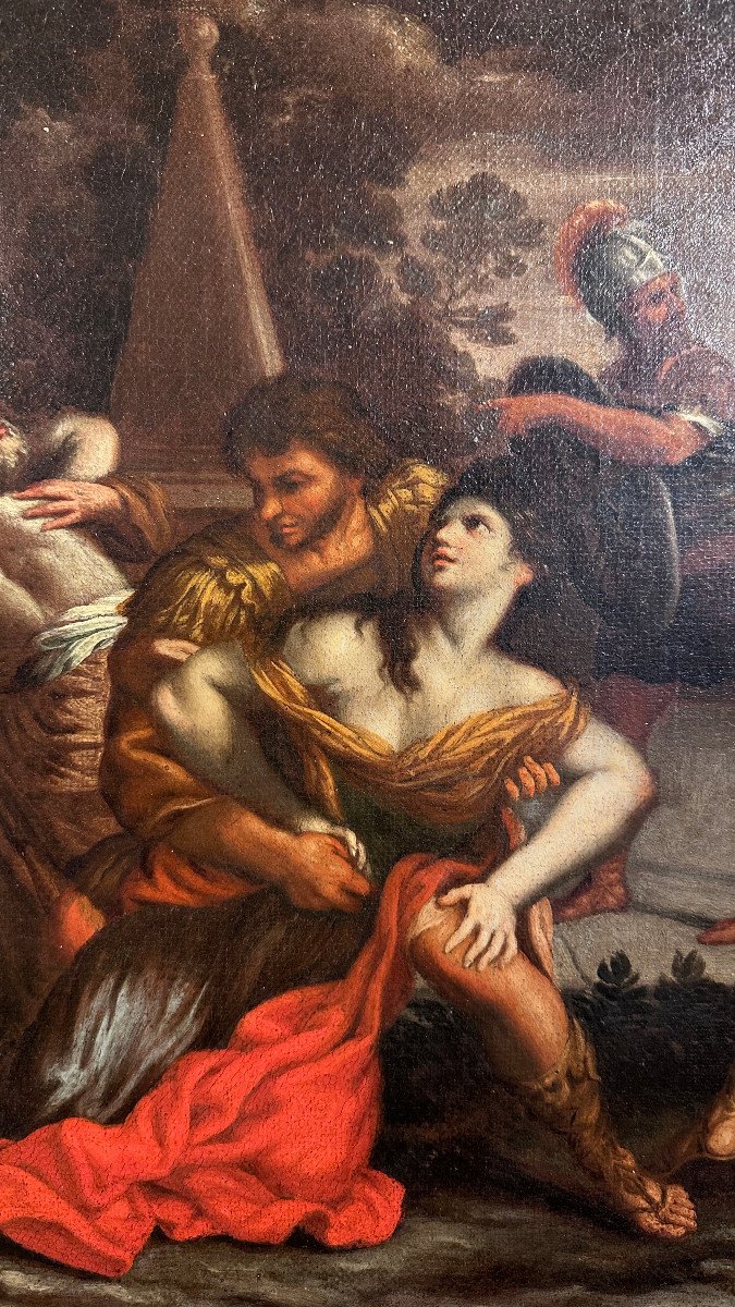 TABLEAU “LE VIOL DES FEMMES SABINES” PIETRO DA CORTONA XVIIème SIÈCLE-photo-4