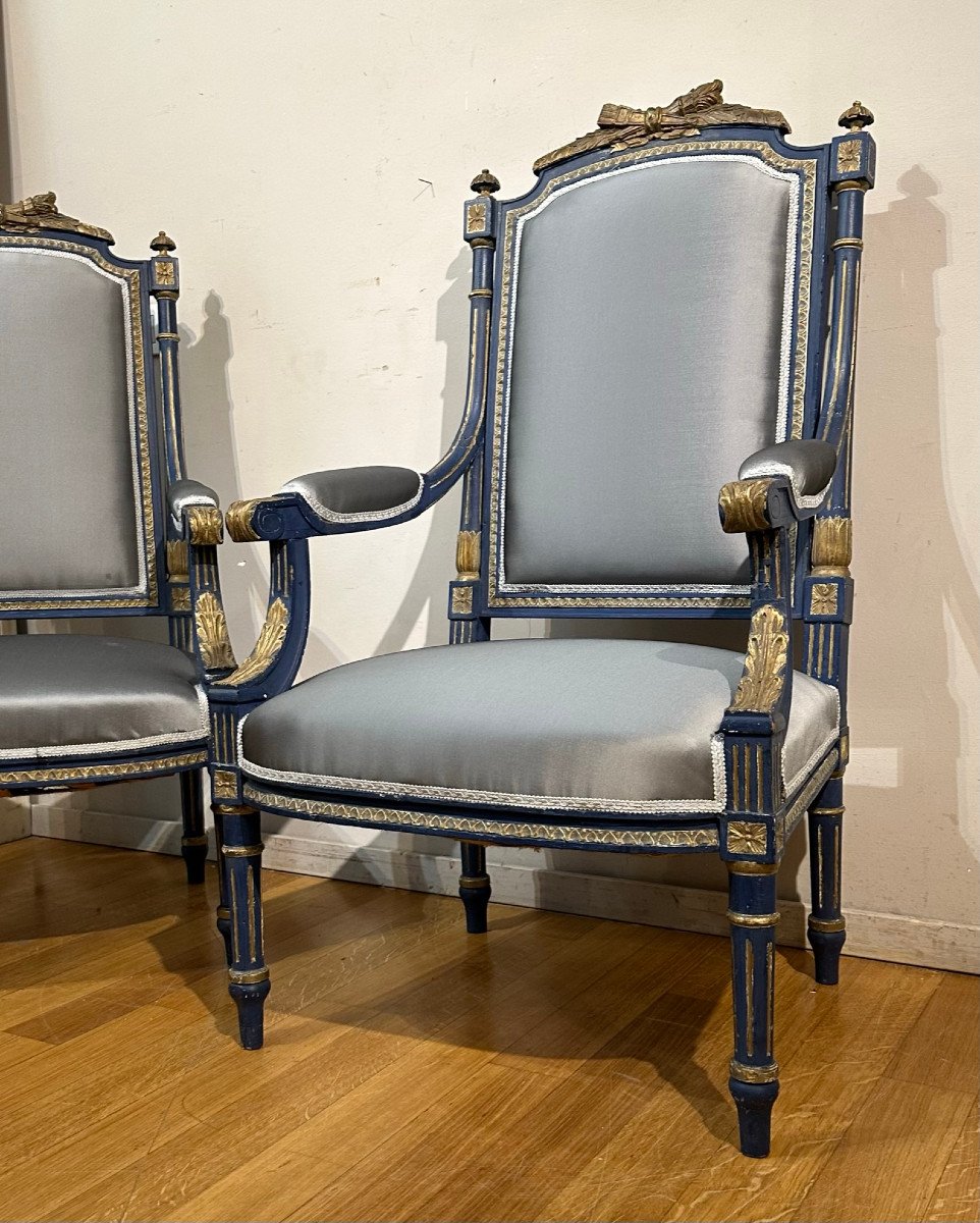 End Of The 18th Century Pair Of Armchairs-photo-4