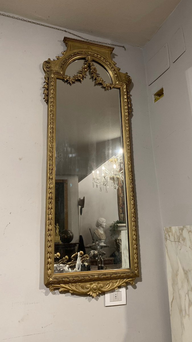 19th Century Pair Of Tuscan Mirrors In Neoclassic Style-photo-5