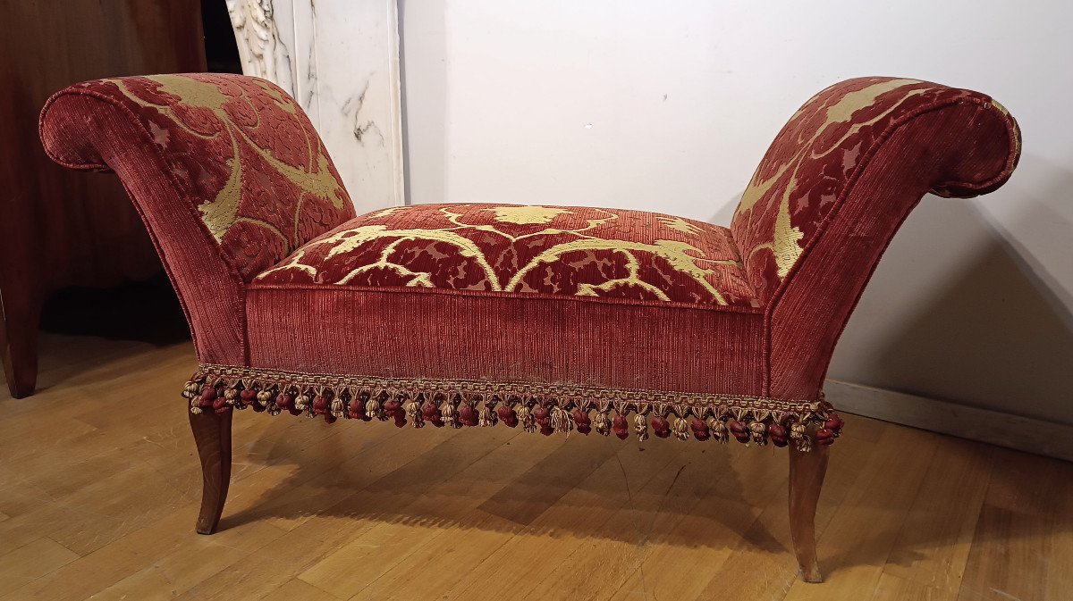 First Half Of The 19th Century Upholstered Bench Louis Philippe-photo-2