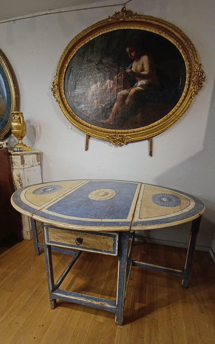 End Of 17th-early 18th Century Painted Openable Table -photo-3