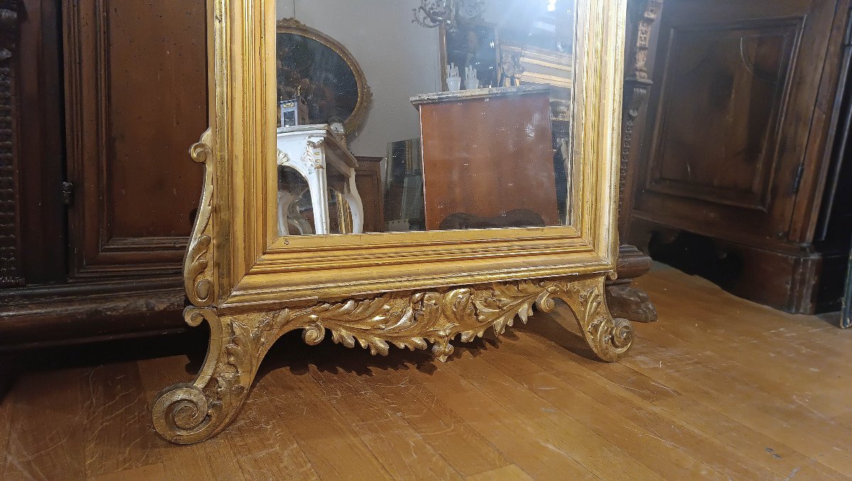 Early 19th Century Golden Mirror With Coat Of Arms-photo-4