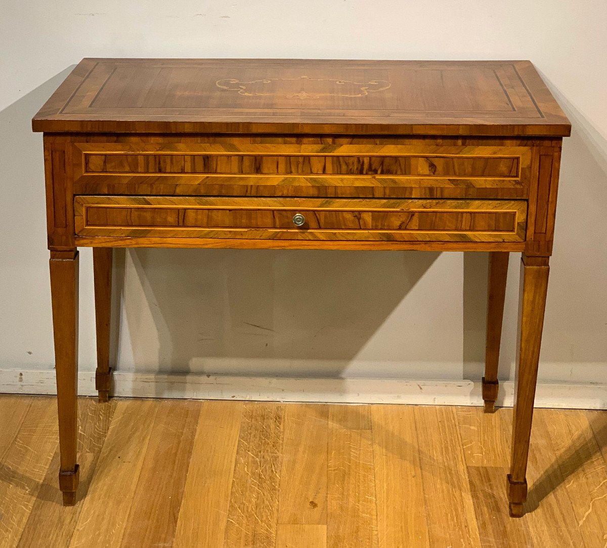 Second Half Of The 18th Century Neoclassical Inlaid Table -photo-2