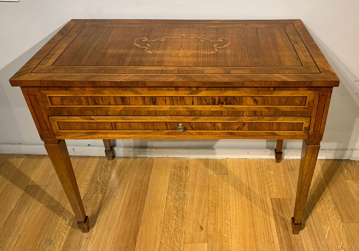 Second Half Of The 18th Century Neoclassical Inlaid Table -photo-3