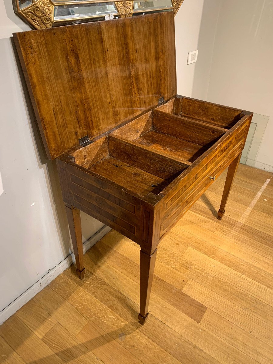 Second Half Of The 18th Century Neoclassical Inlaid Table -photo-3