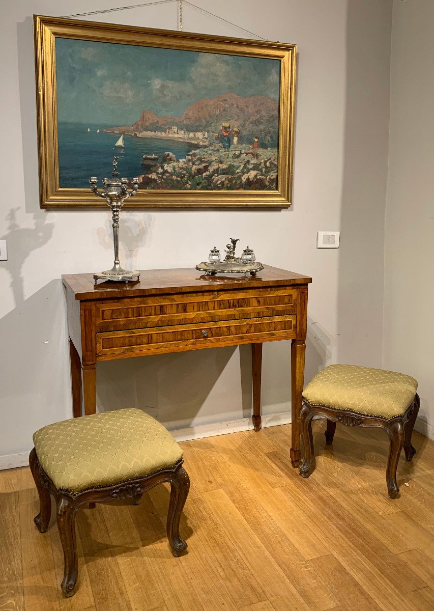 Second Half Of The 18th Century Neoclassical Inlaid Table -photo-4