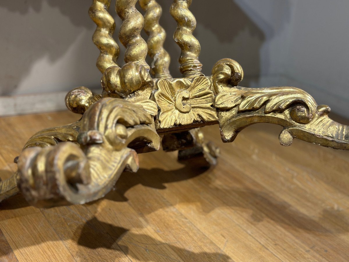 Early 19th Century Gilded Wood Tea Table-photo-2