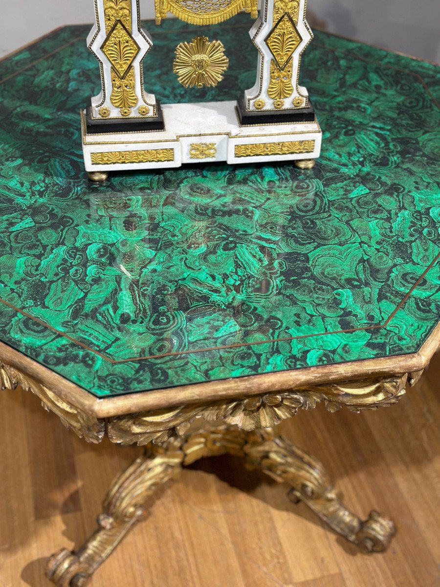 Early 19th Century Gilded Wood Tea Table-photo-8