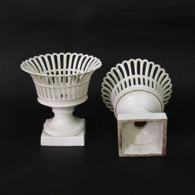 Pair Of 19th Century White Porcelain Fruitstands-photo-3