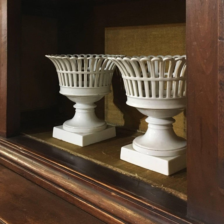 Pair Of 19th Century White Porcelain Fruitstands-photo-4