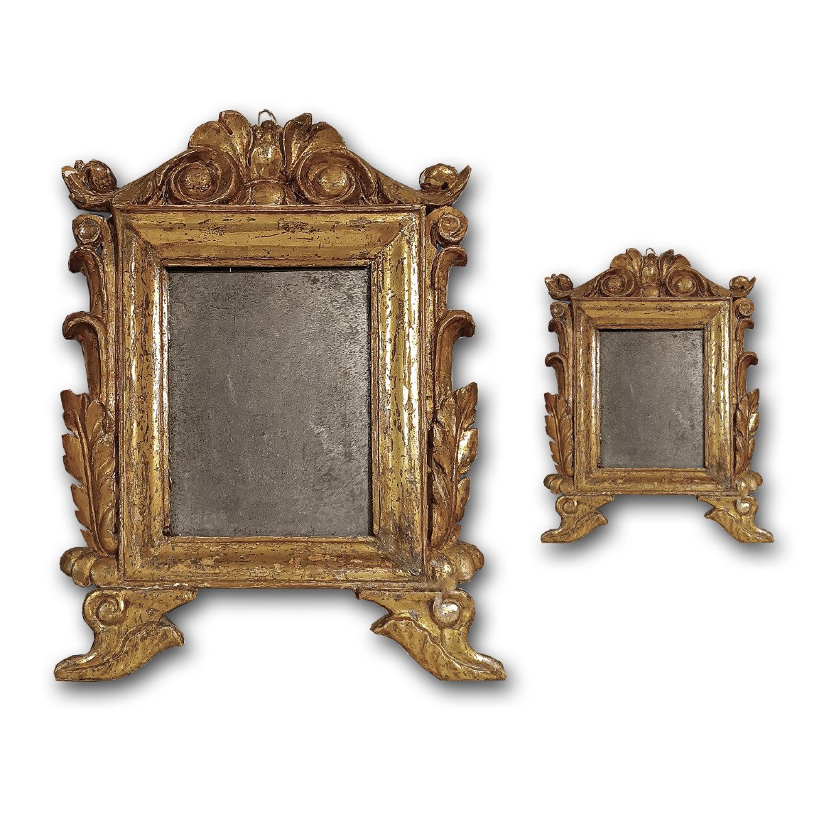 Early 18th Century Pair Of Small Mirrors 