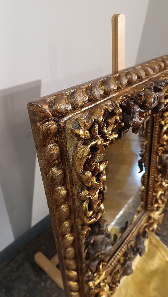 Second Half Of The 16th Century Wooden Gilded Frame With Cupids -photo-7