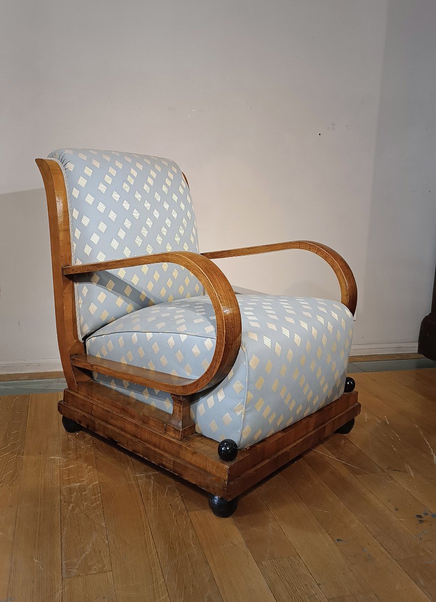 1930s Pair Of Art Deco Armchairs -photo-4