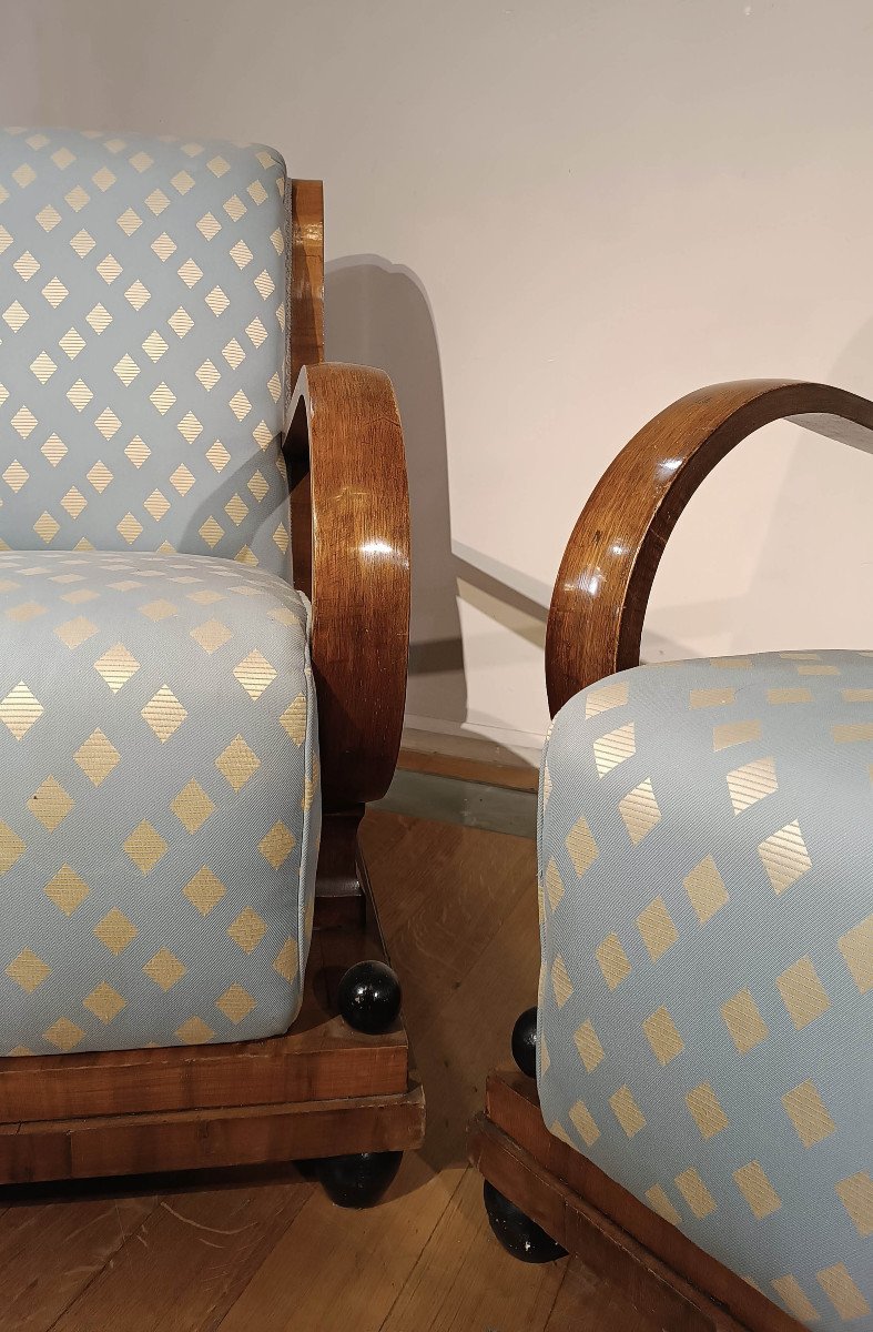 1930s Pair Of Art Deco Armchairs -photo-5