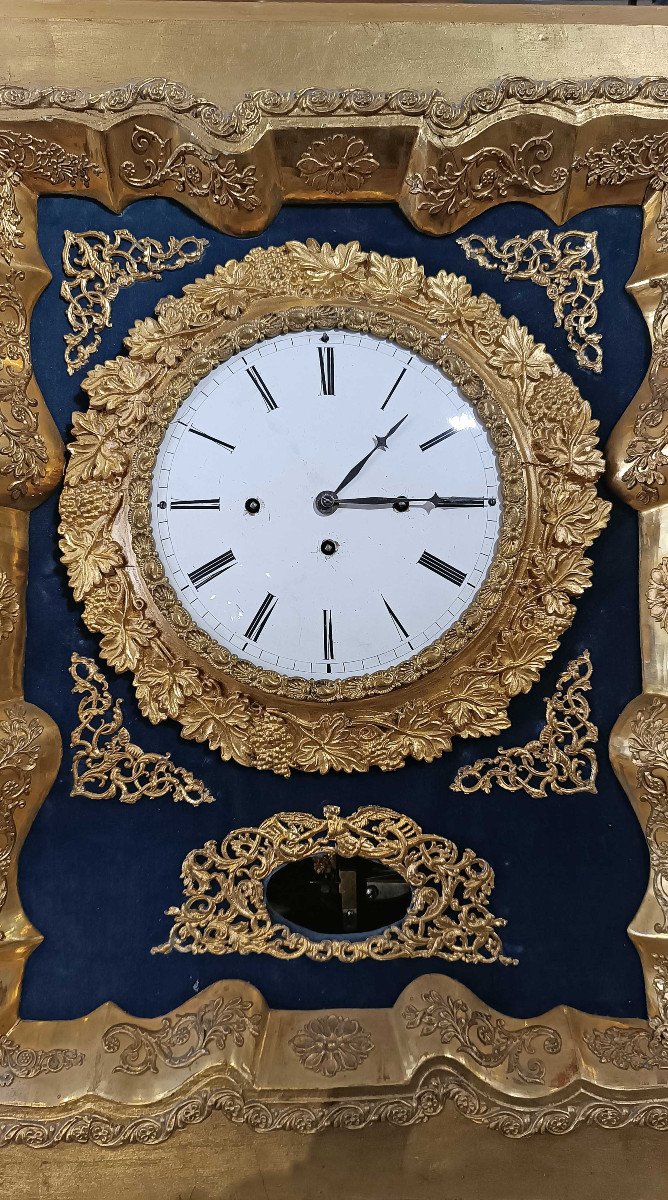 Early 19th Century Golden Wall Clock With Music Box -photo-4