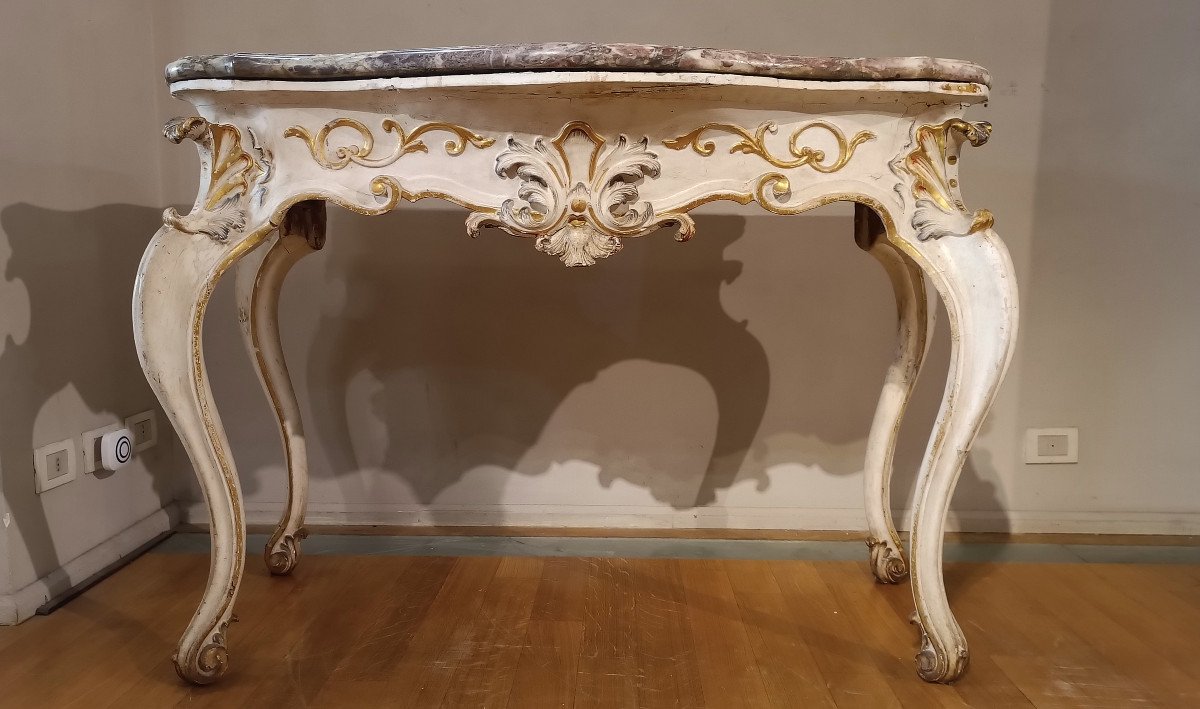 Mid 18th Century Louis XV Lacquered And Golden Console-photo-7