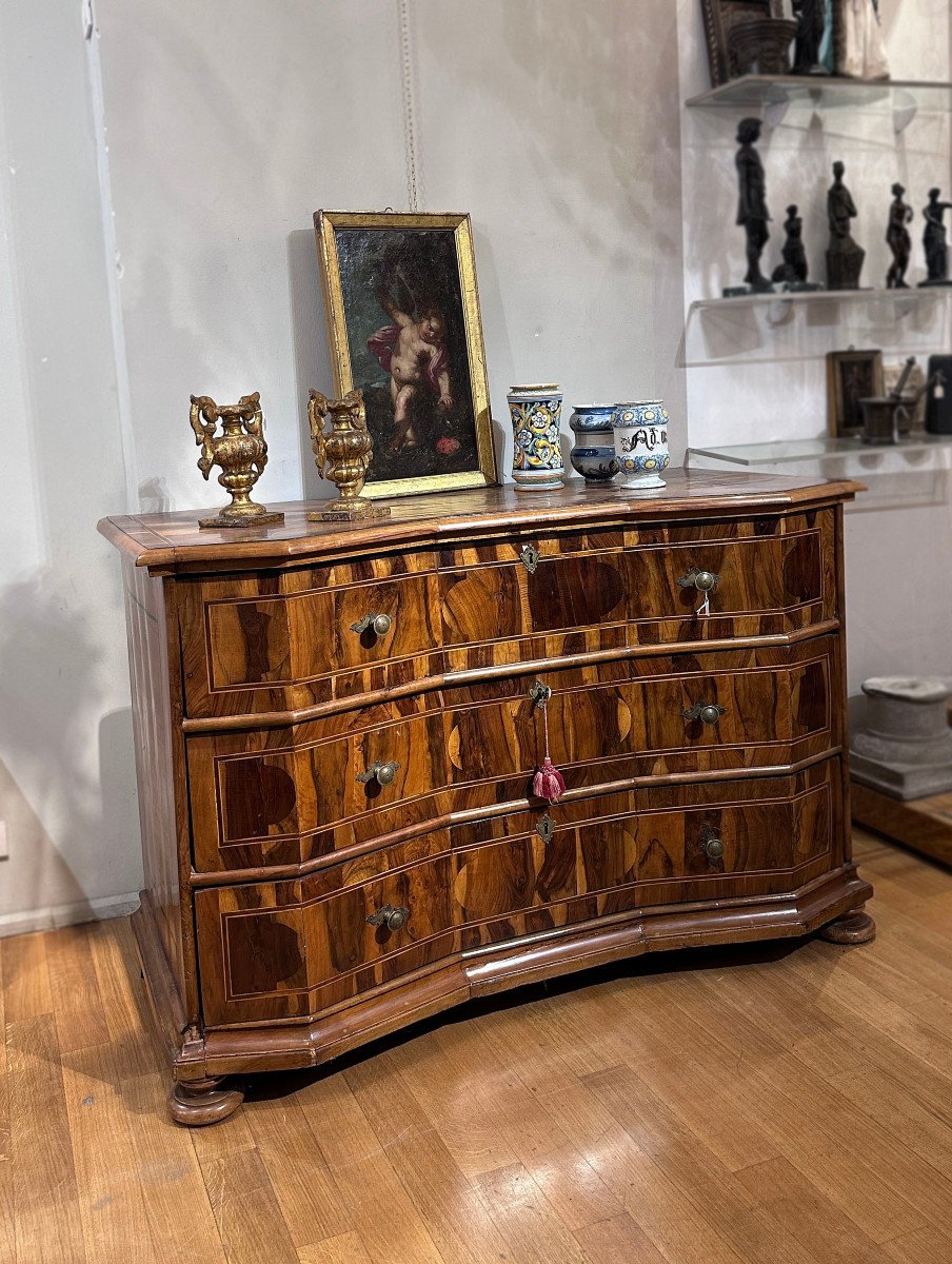 18th Century Venetian Venereed And Inlaid Chest-photo-6