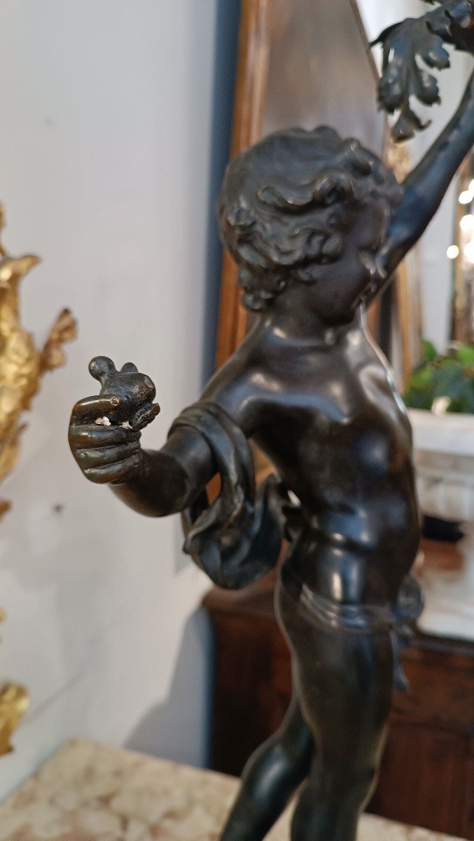 STATUETTE EN BRONZE DIONYSOS ENFANT AUGUSTE MOREAU FIN DU 19ème SIÈCLE-photo-1