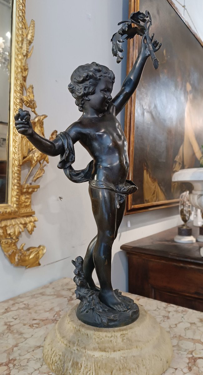 STATUETTE EN BRONZE DIONYSOS ENFANT AUGUSTE MOREAU FIN DU 19ème SIÈCLE-photo-7