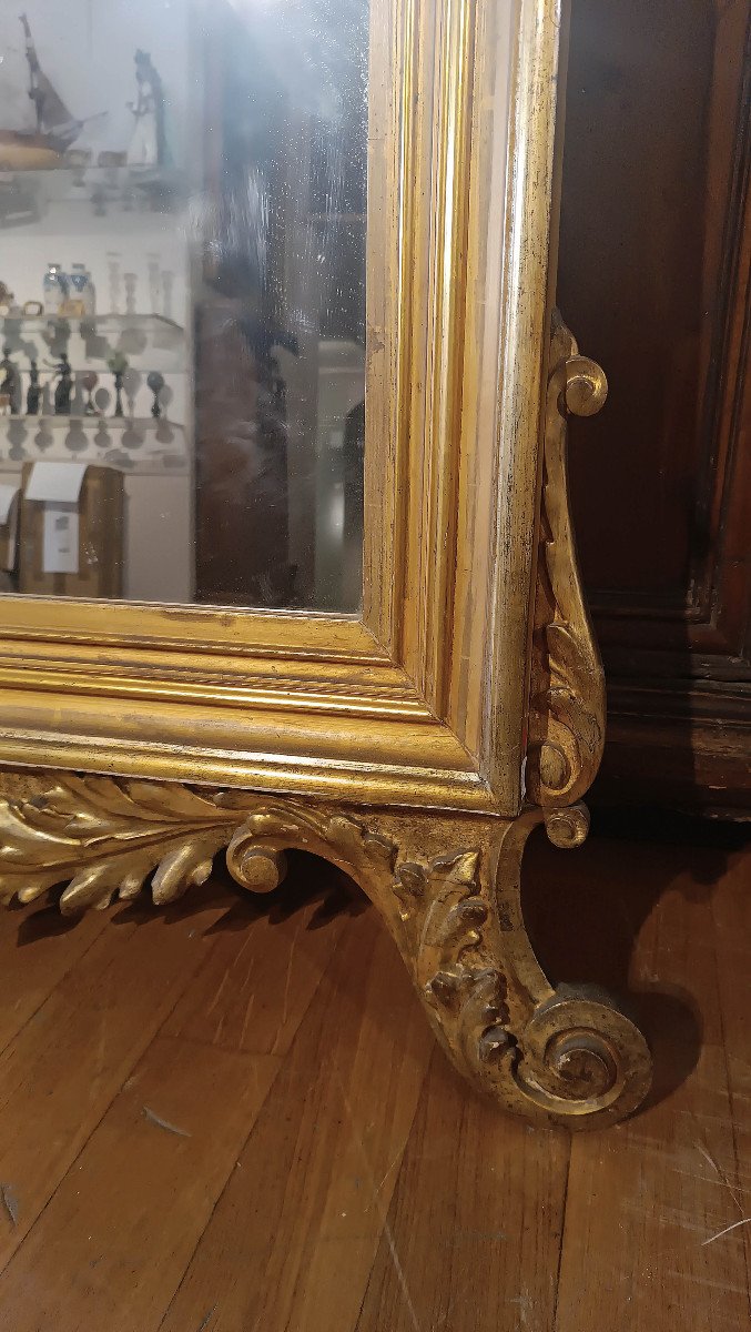 Early 19th Century Golden Mirror With Coat Of Arms-photo-5