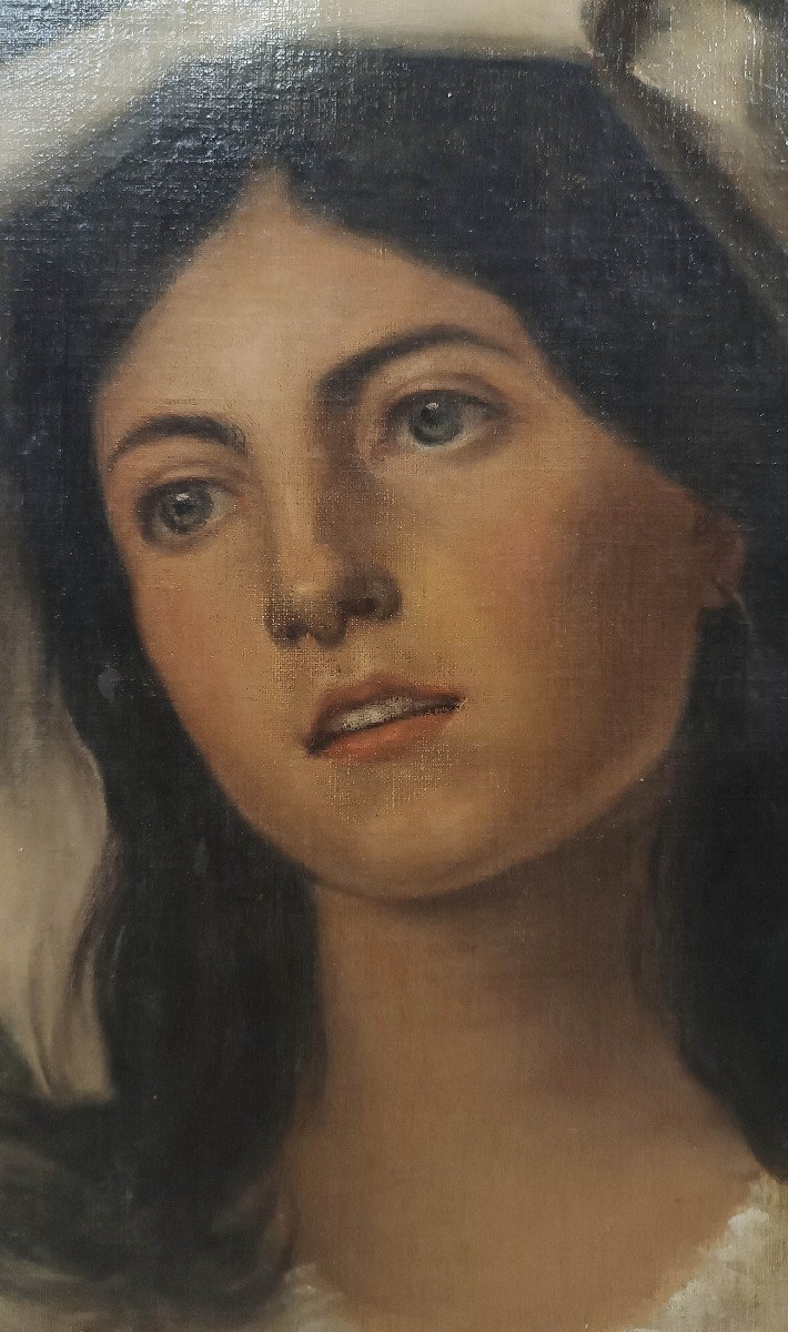 Second Half Of The 19th Century Esposito’s Portrait Of A Young Woman -photo-1