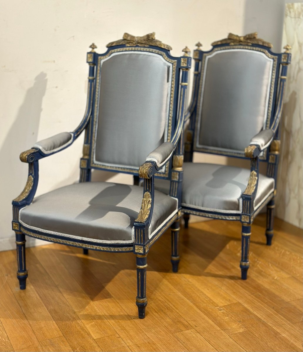 End Of The 18th Century Pair Of Armchairs-photo-4