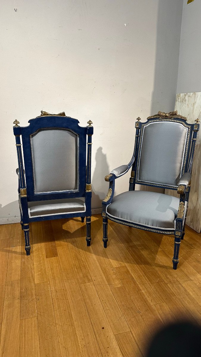 End Of The 18th Century Pair Of Armchairs-photo-2