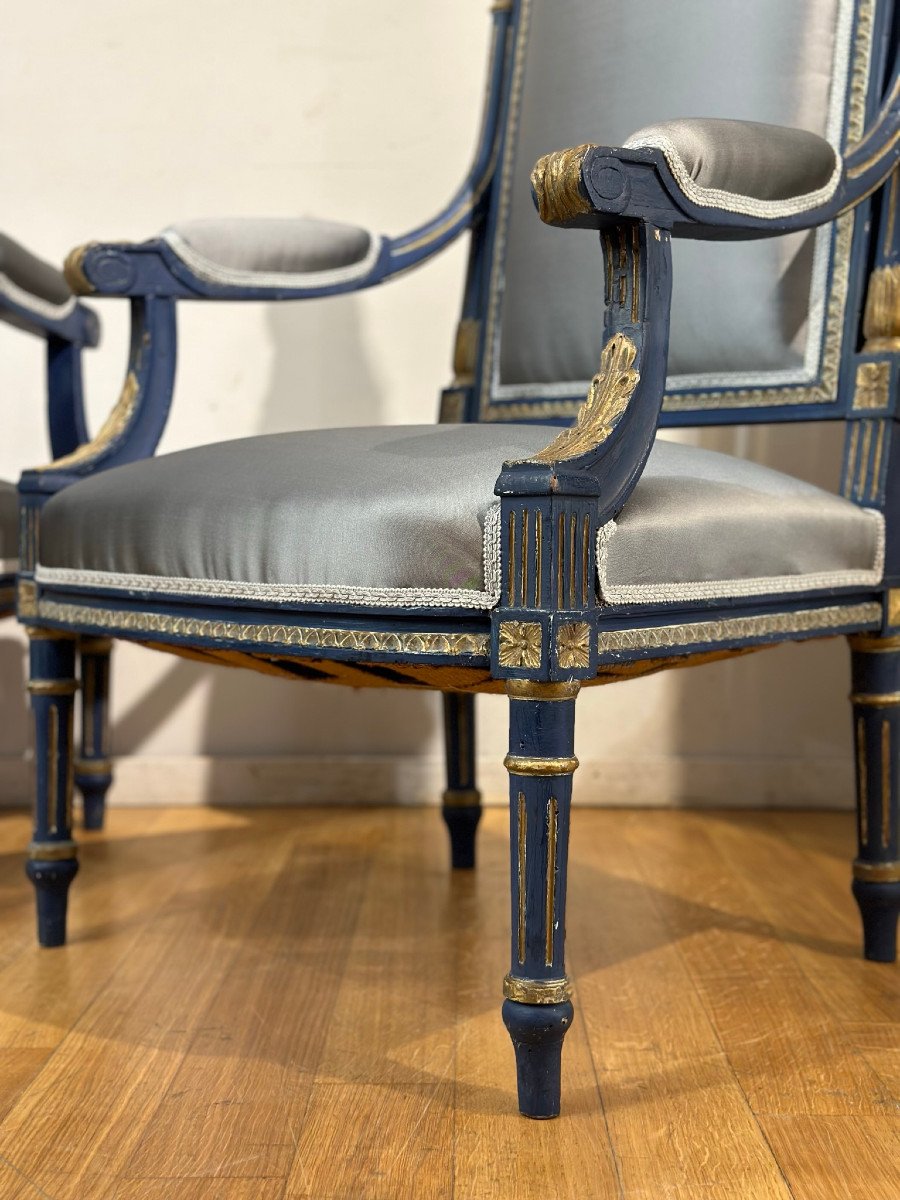 End Of The 18th Century Pair Of Armchairs-photo-4