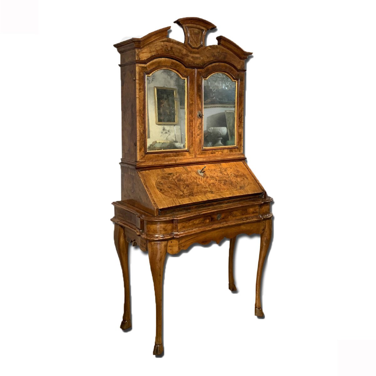 Second Half Of The 18th Century Trumeau With Writing Desk