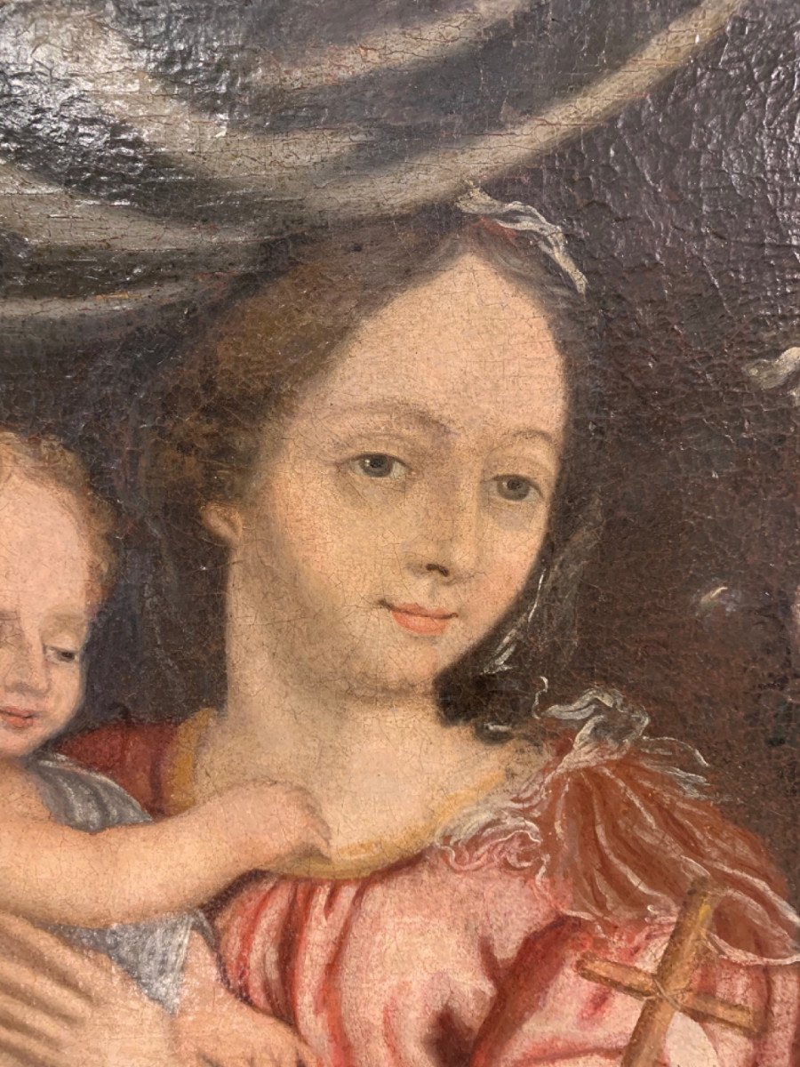 18th Century Painting Madonna With Child And Saint John -photo-1