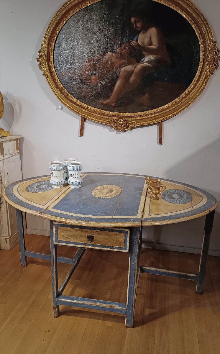 End Of 17th-early 18th Century Painted Openable Table -photo-6