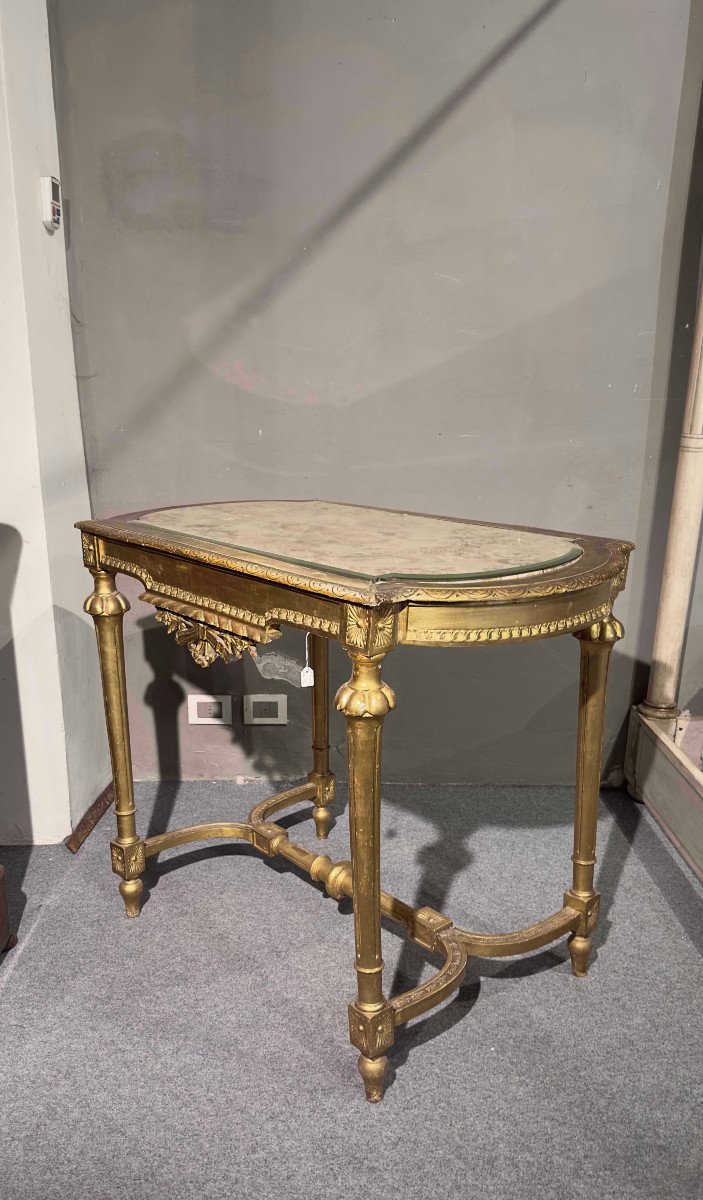 End Of The 19th Century Golden Table In Neoclassic Style -photo-3