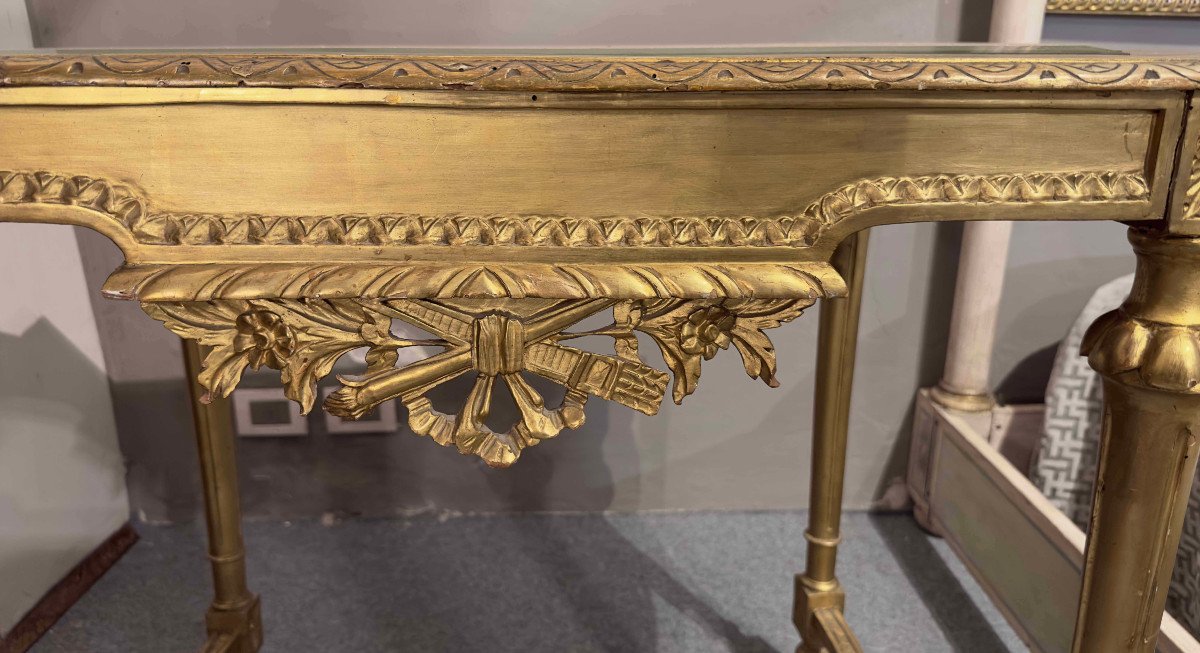 End Of The 19th Century Golden Table In Neoclassic Style -photo-4