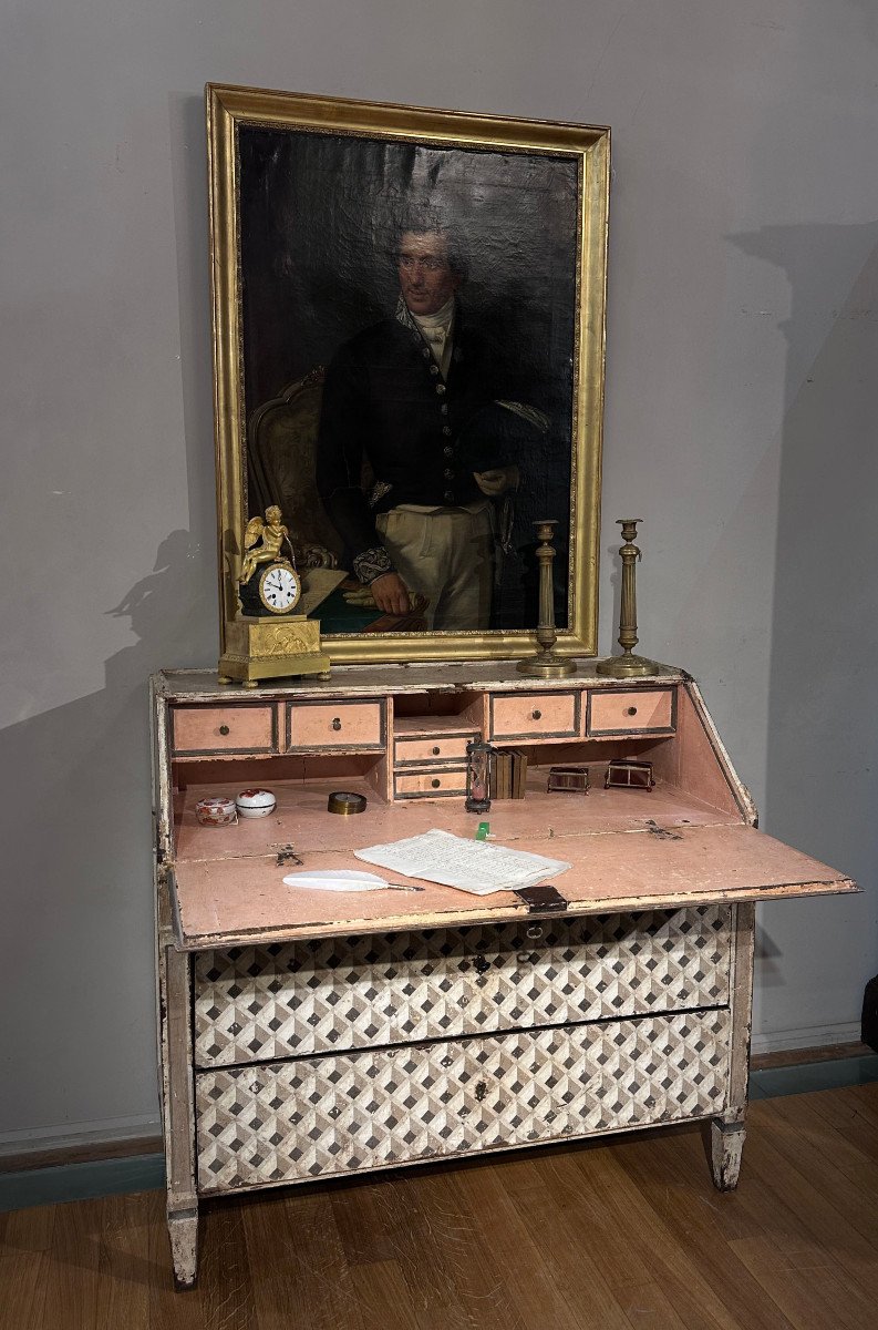 Late 18th Century Neoclassic Painted Folding Writing Table-photo-6