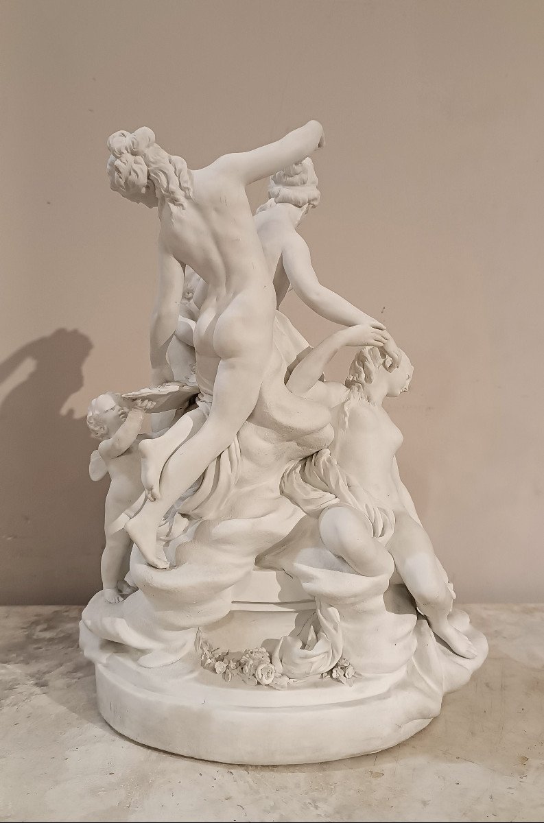 Mid-19th Century Sculptural Group In Biscuit "toilet Of Venus" -photo-3