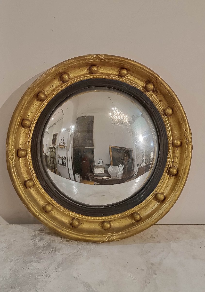 First Half Of The 19th Century Empire Lens Mirror -photo-4