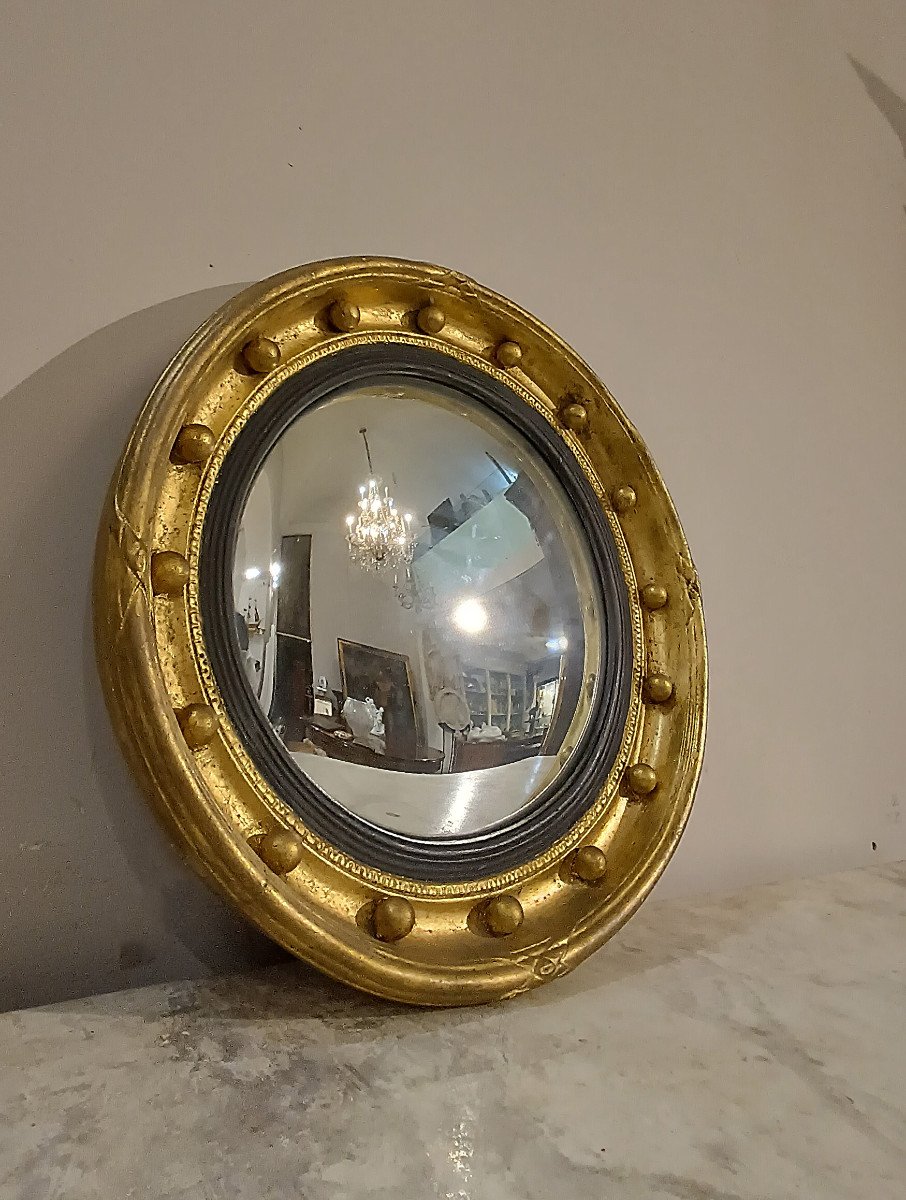 First Half Of The 19th Century Empire Lens Mirror -photo-5