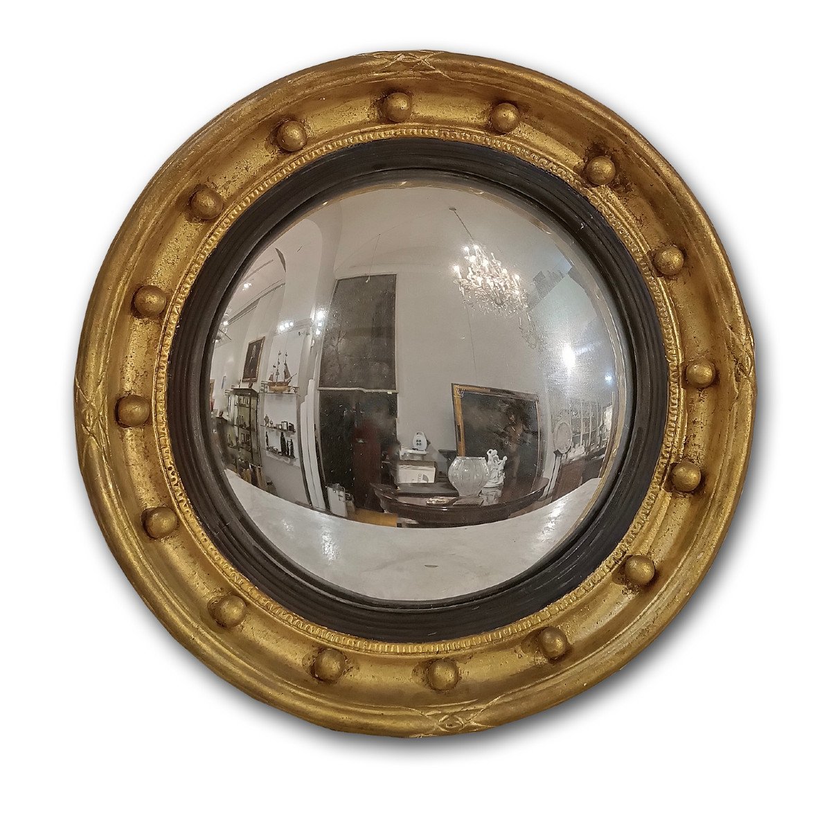 First Half Of The 19th Century Empire Lens Mirror 