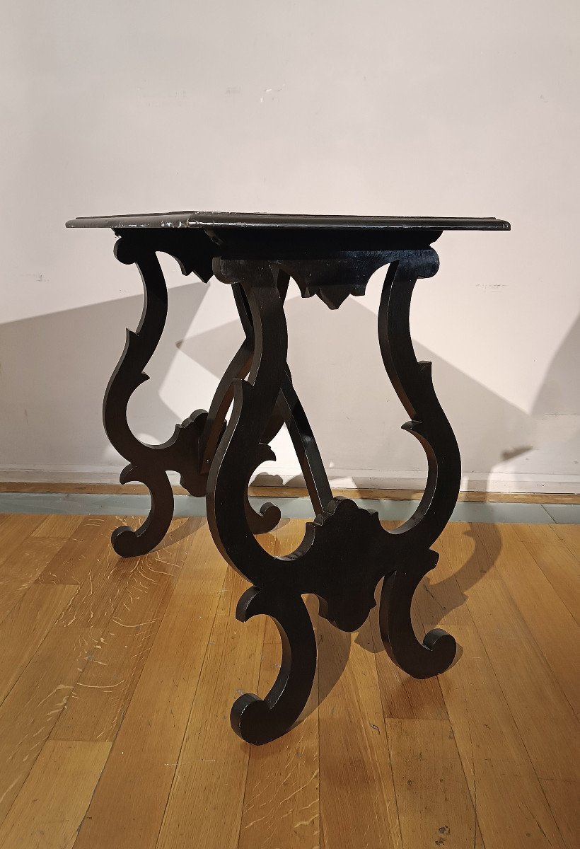 Mid-19th Century Ebonized Wood Coffee Table With Inlays -photo-3